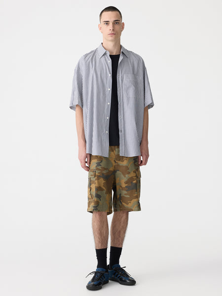 [SUPERSUB] 10 oversized striped short-sleeved T-shirt/追跡付 KAPITAL Multi-Stripe Jersey Huge T-Shirt in Green | SVD