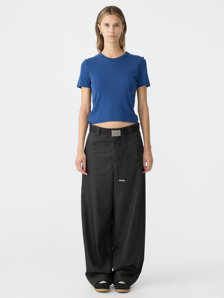 【BAON】[unisex] Fine Rivet Nylon Banding Wide Pants BAON