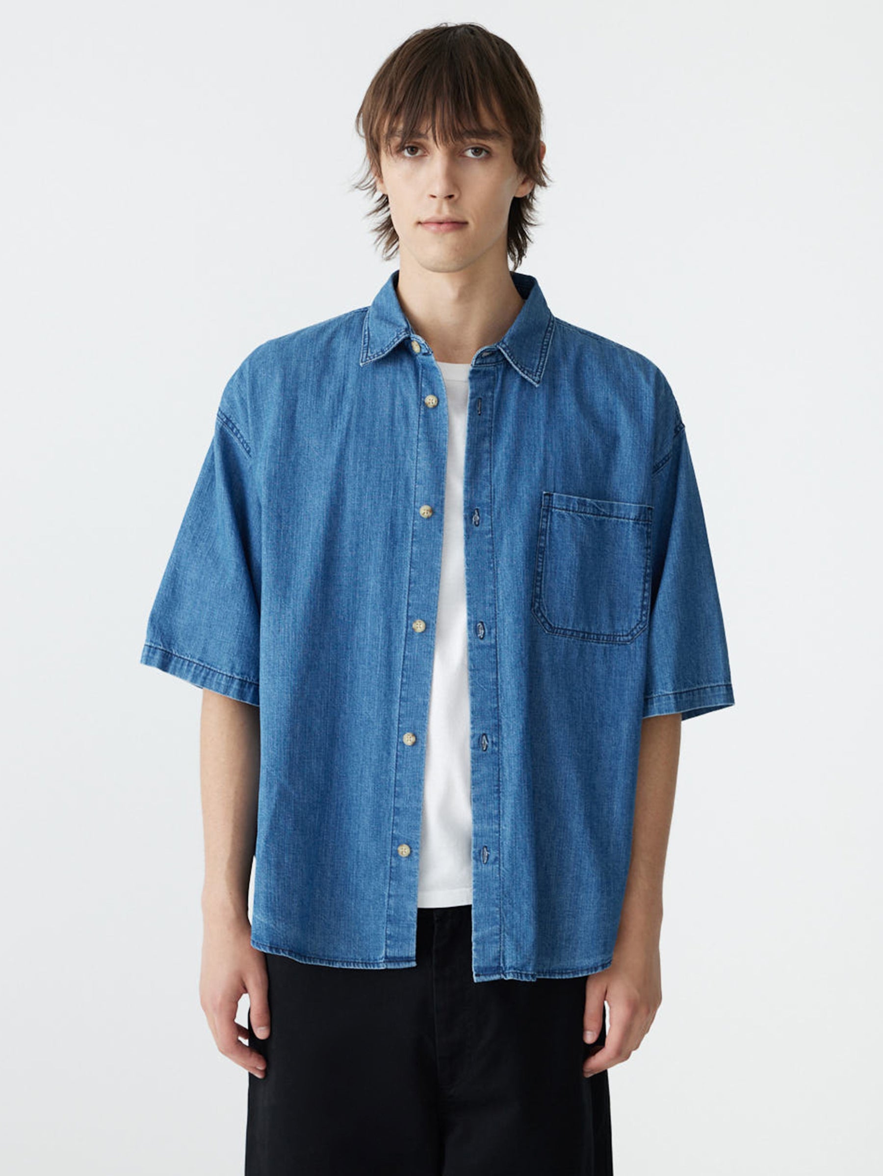 Organic Denim Short Sleeve Shirt – BASSIKE