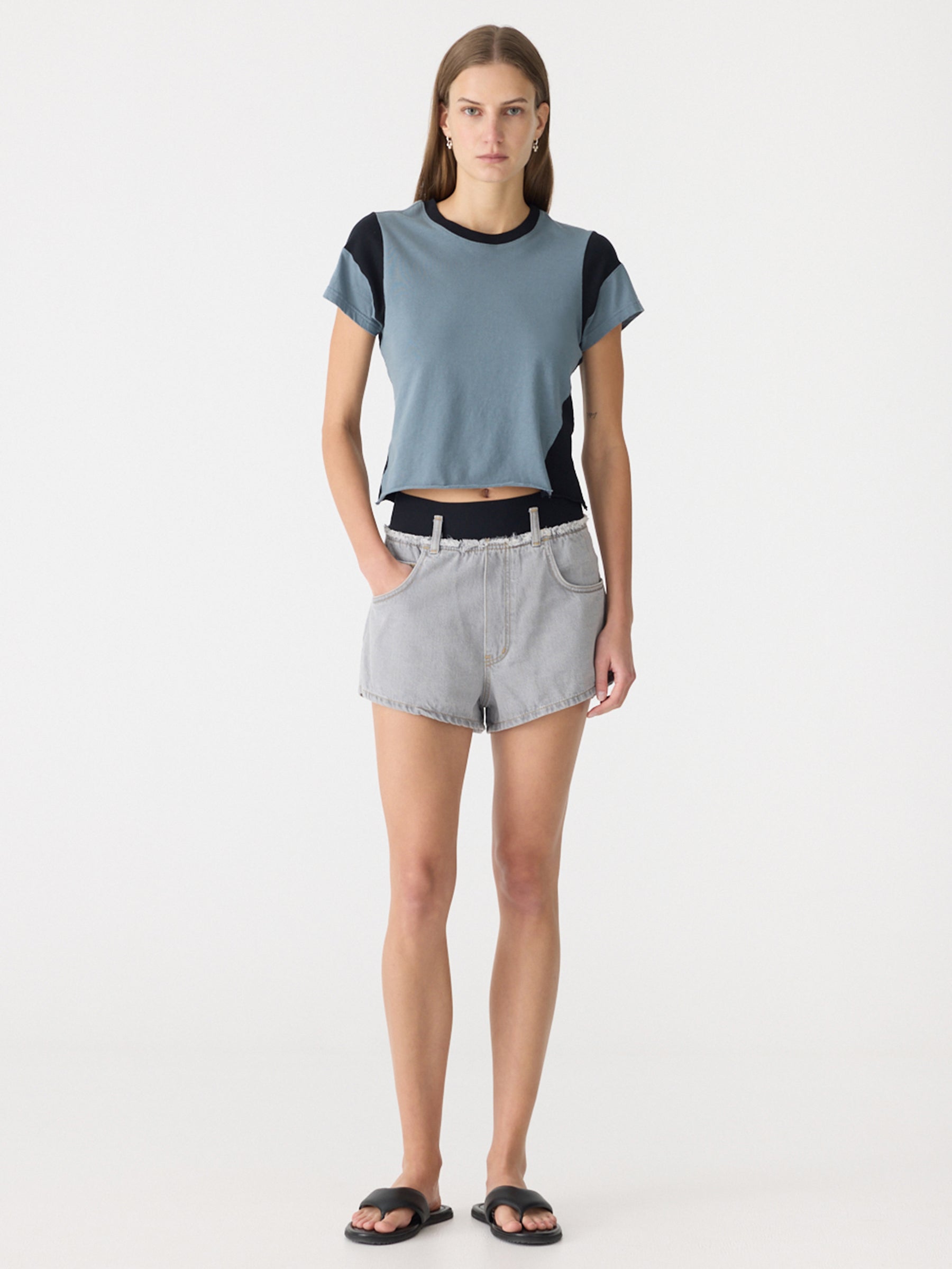 Elasticated Denim Short