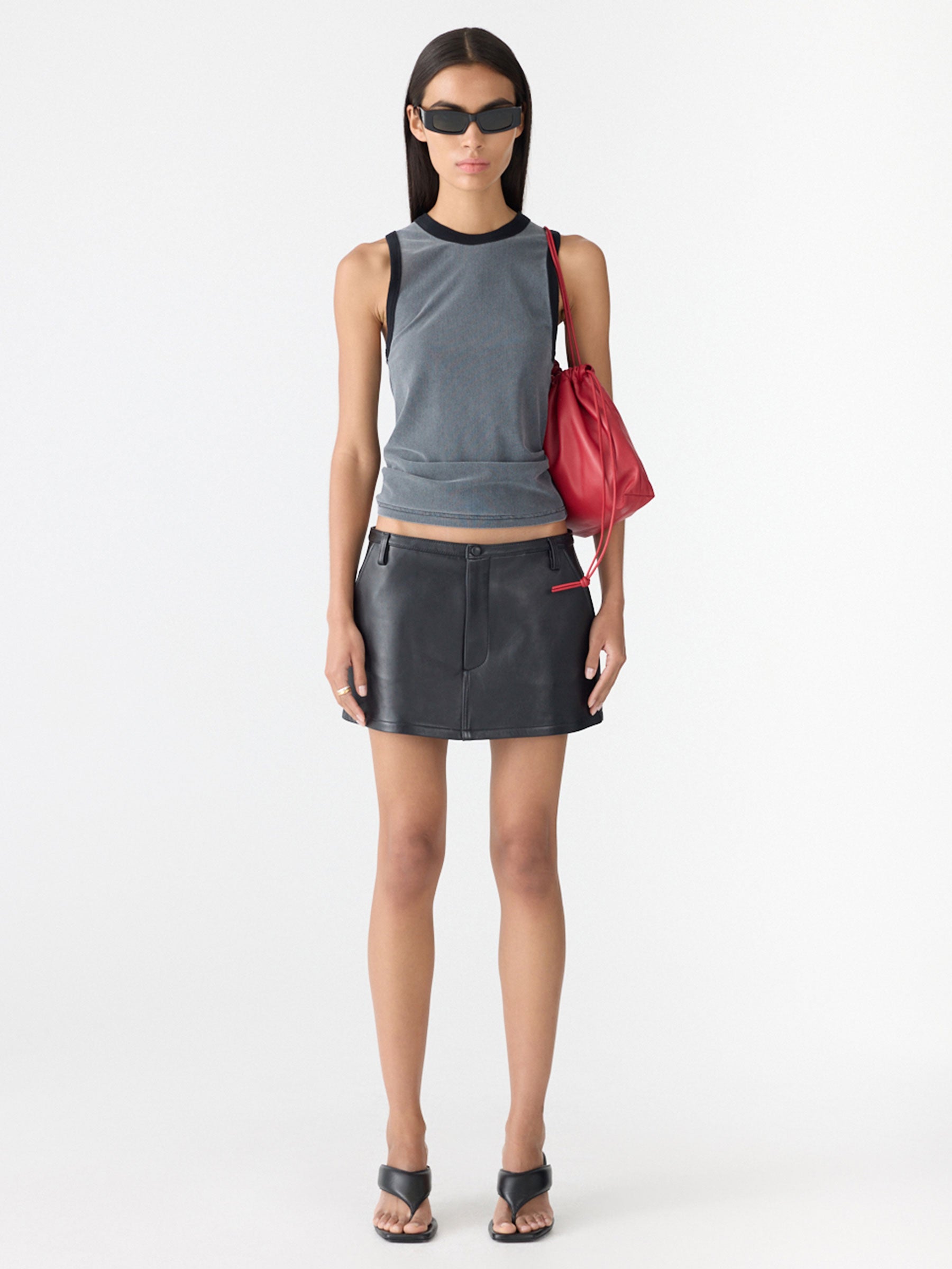Utility Leather Mini Skort