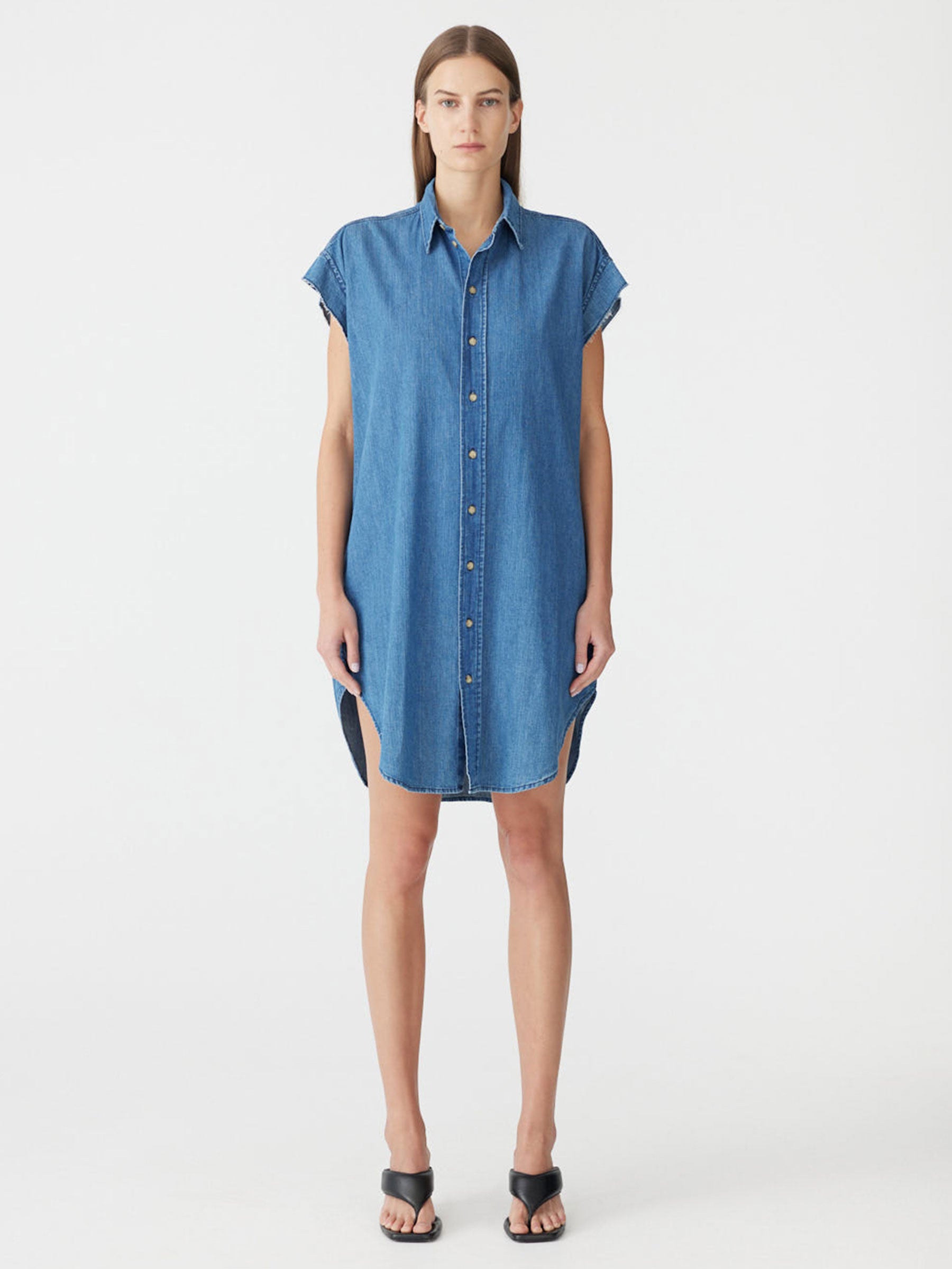 bassike denim dress Organic Denim Sleeveless Dress BASSIKE