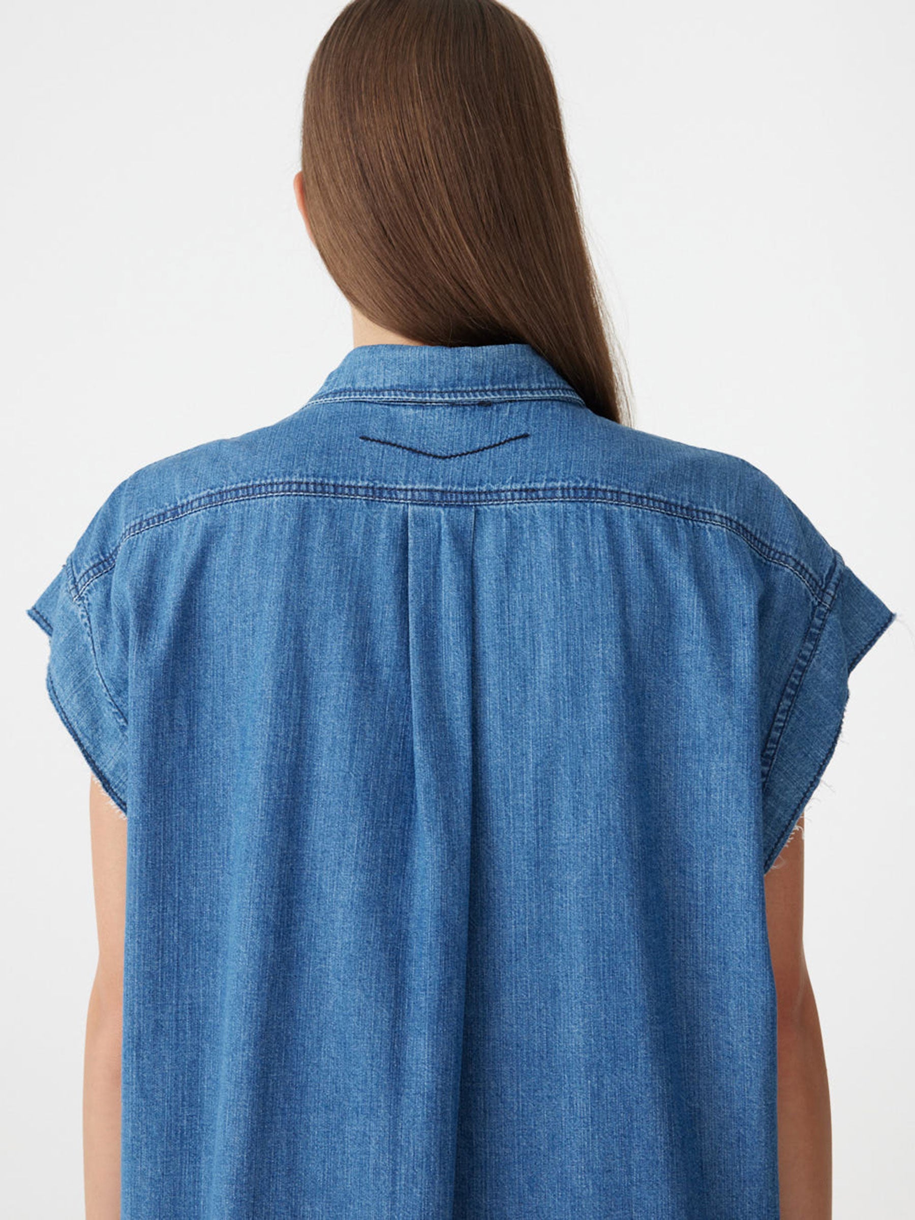 bassike denim dress The perfect every day dress the sleeveless button up shirt dress from @bassike made in lightweight japanese denim, featuring raw sleeve hem and side entry pockets. , #bassike #australianfashion