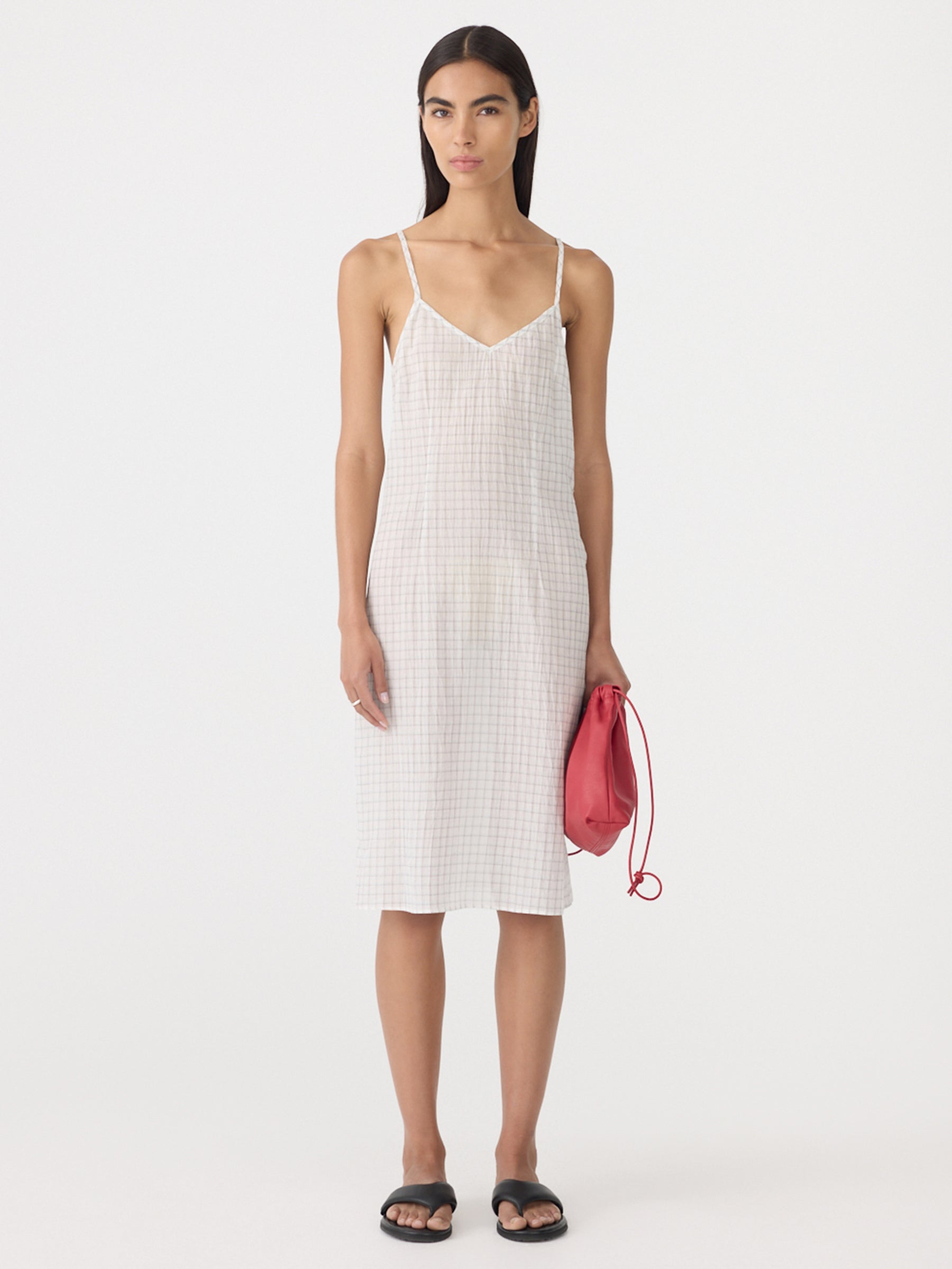 Fine Check Slip Dress