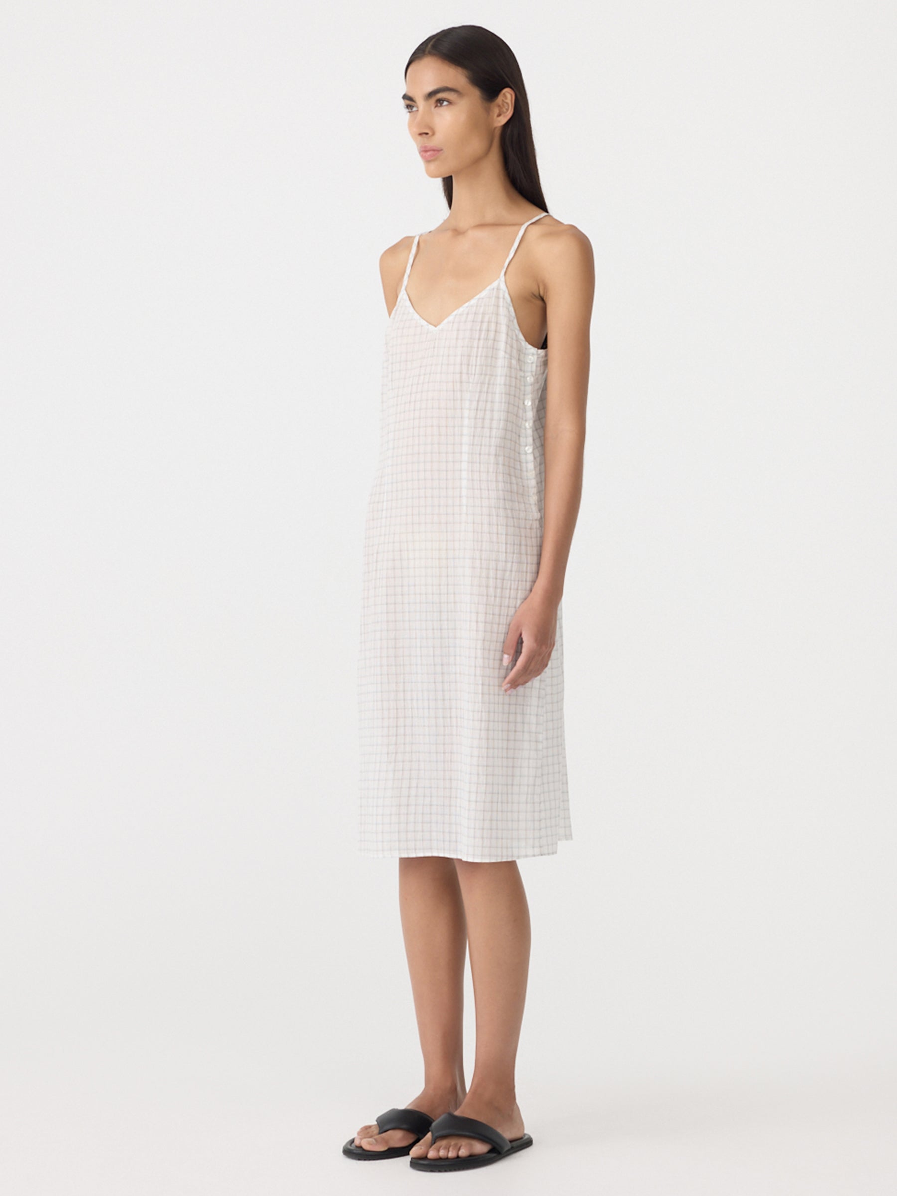 Fine Check Slip Dress
