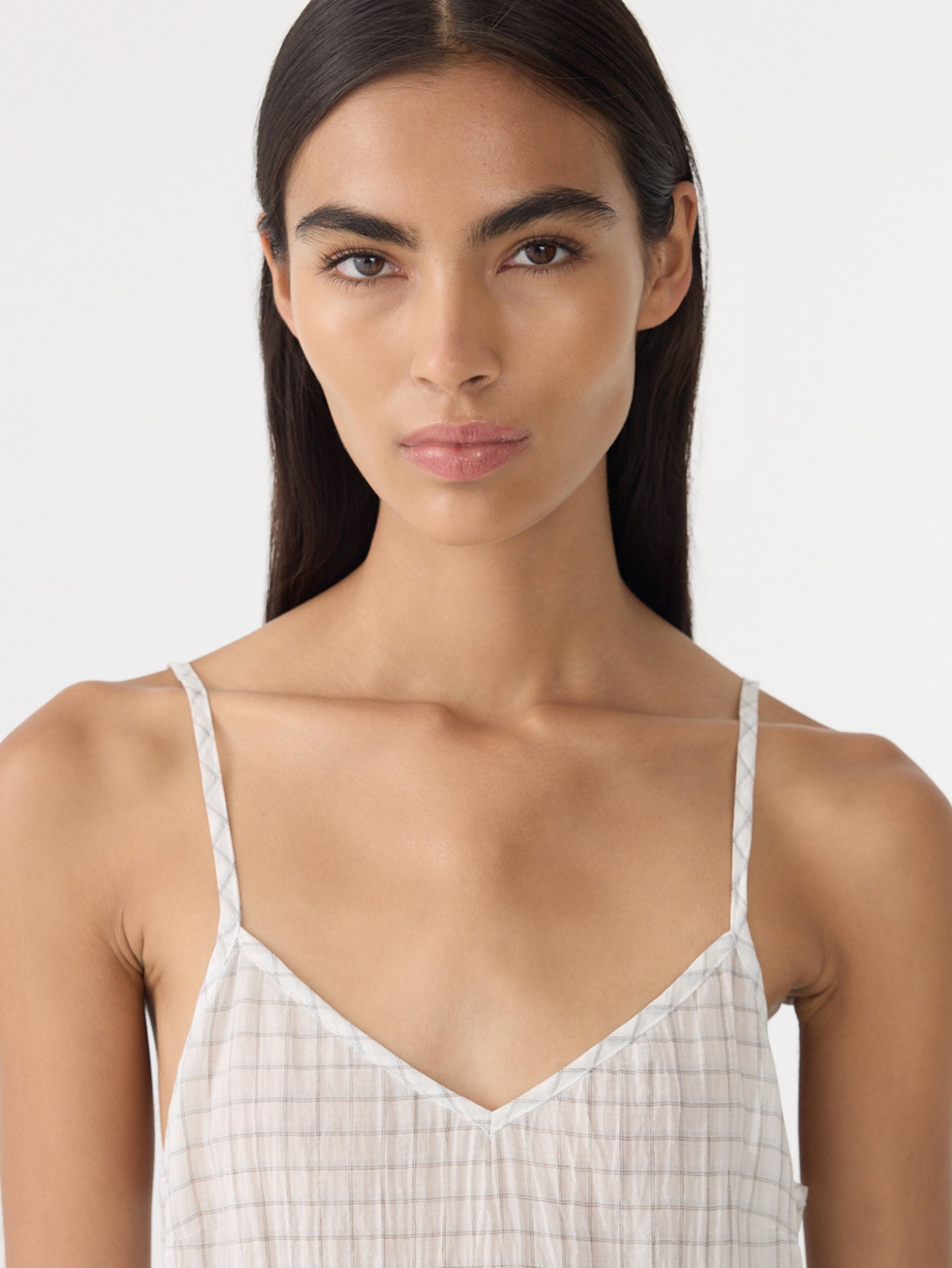 Fine Check Slip Dress