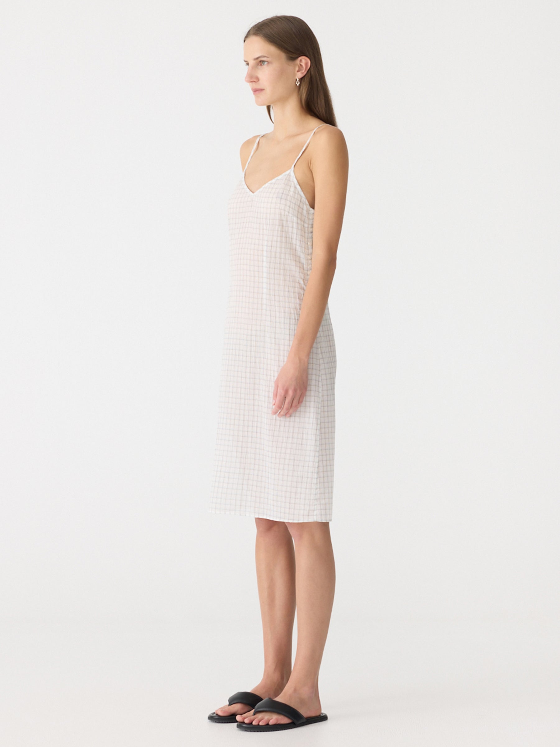 Fine Check Slip Dress