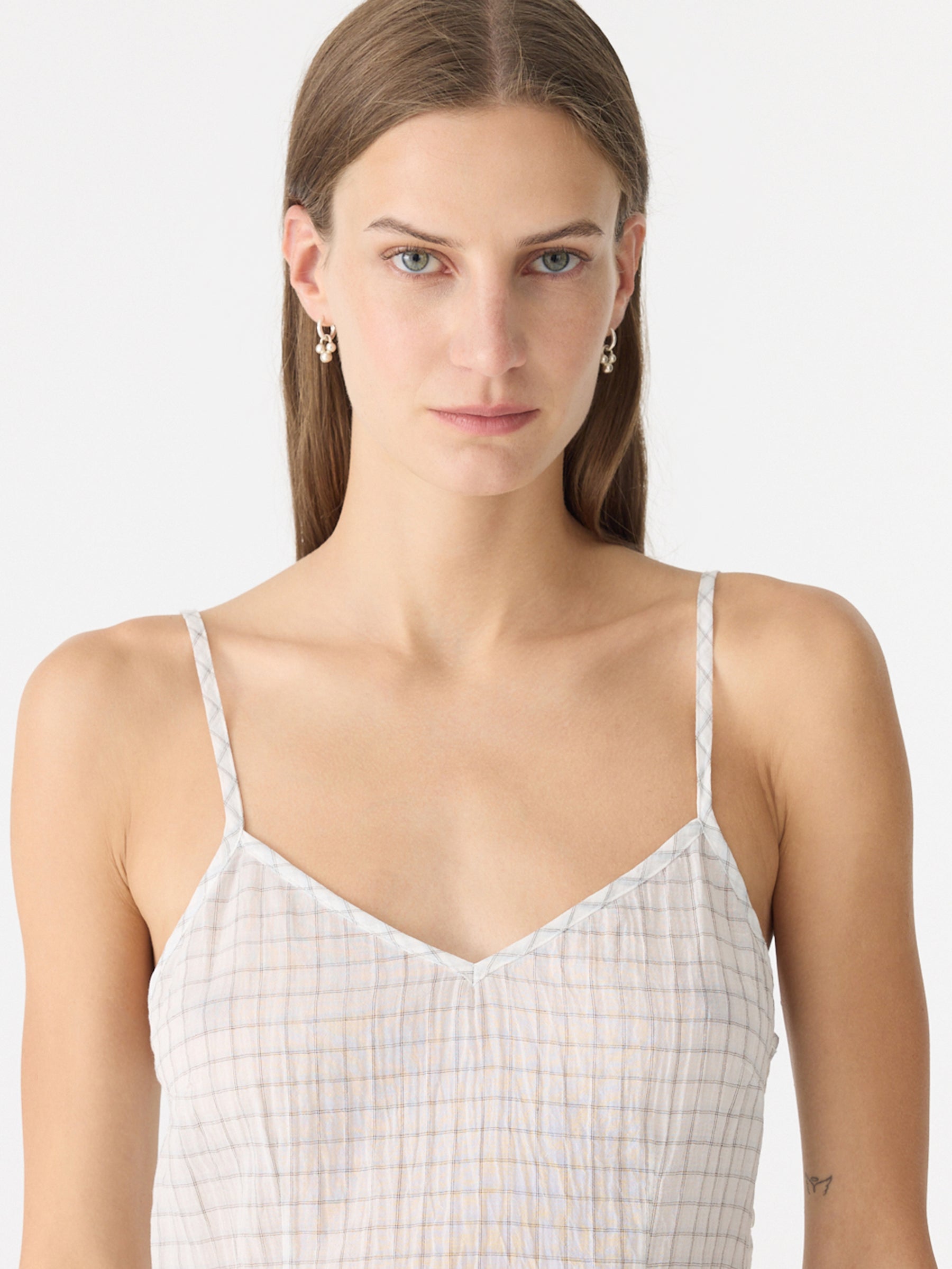 Fine Check Slip Dress