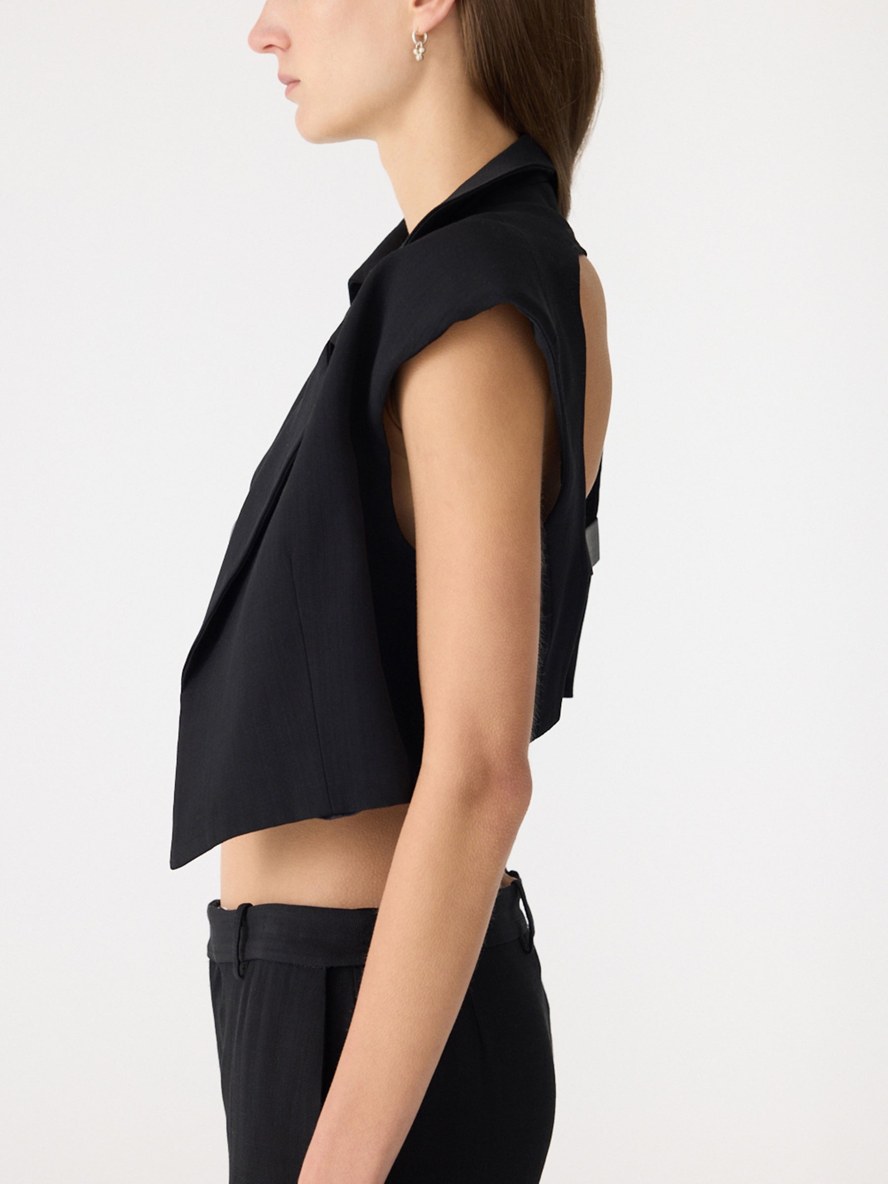 Cropped Tailored Vest – BASSIKE