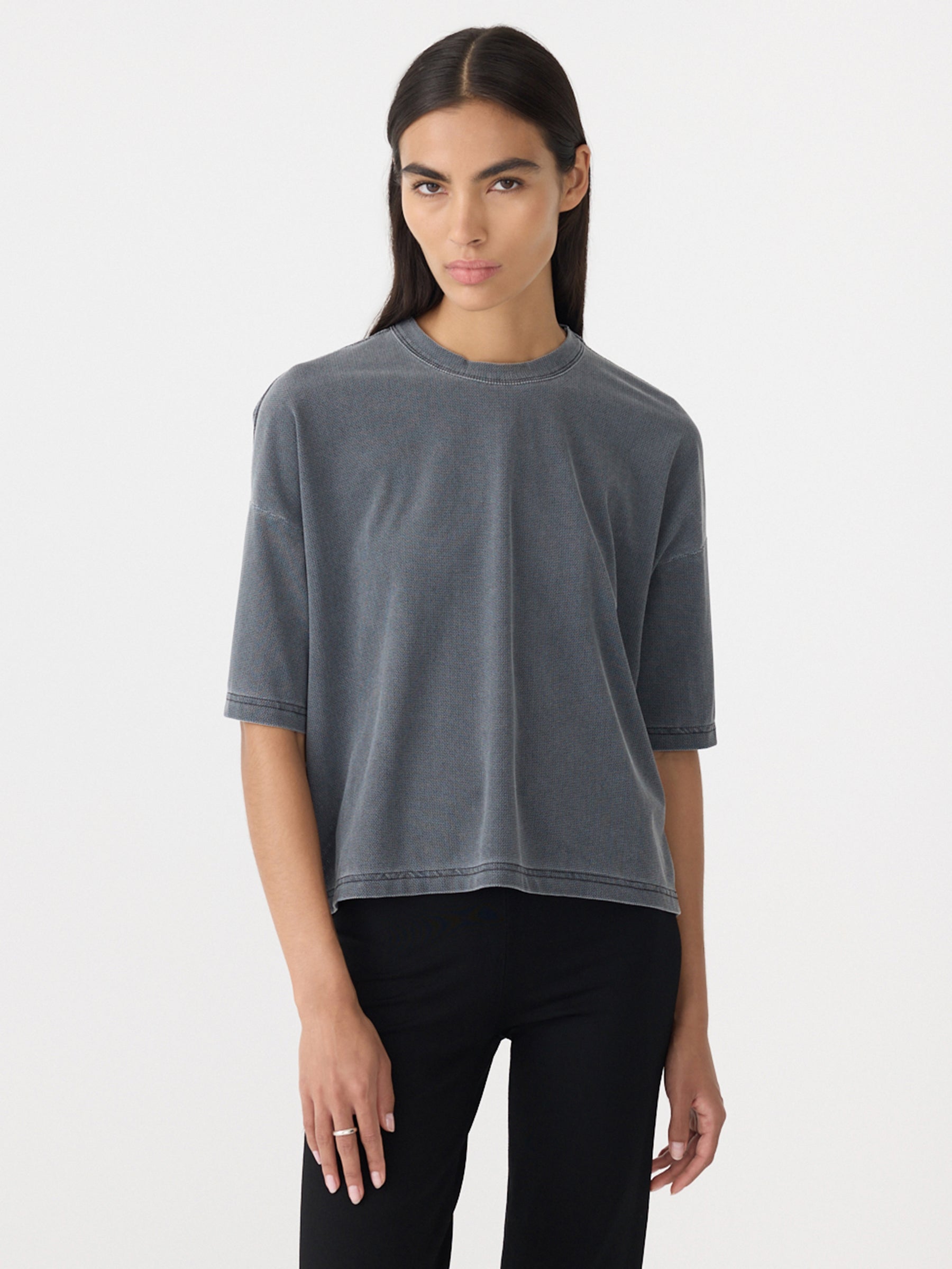 Mesh Boxy Seam Detail T-Shirt – BASSIKE