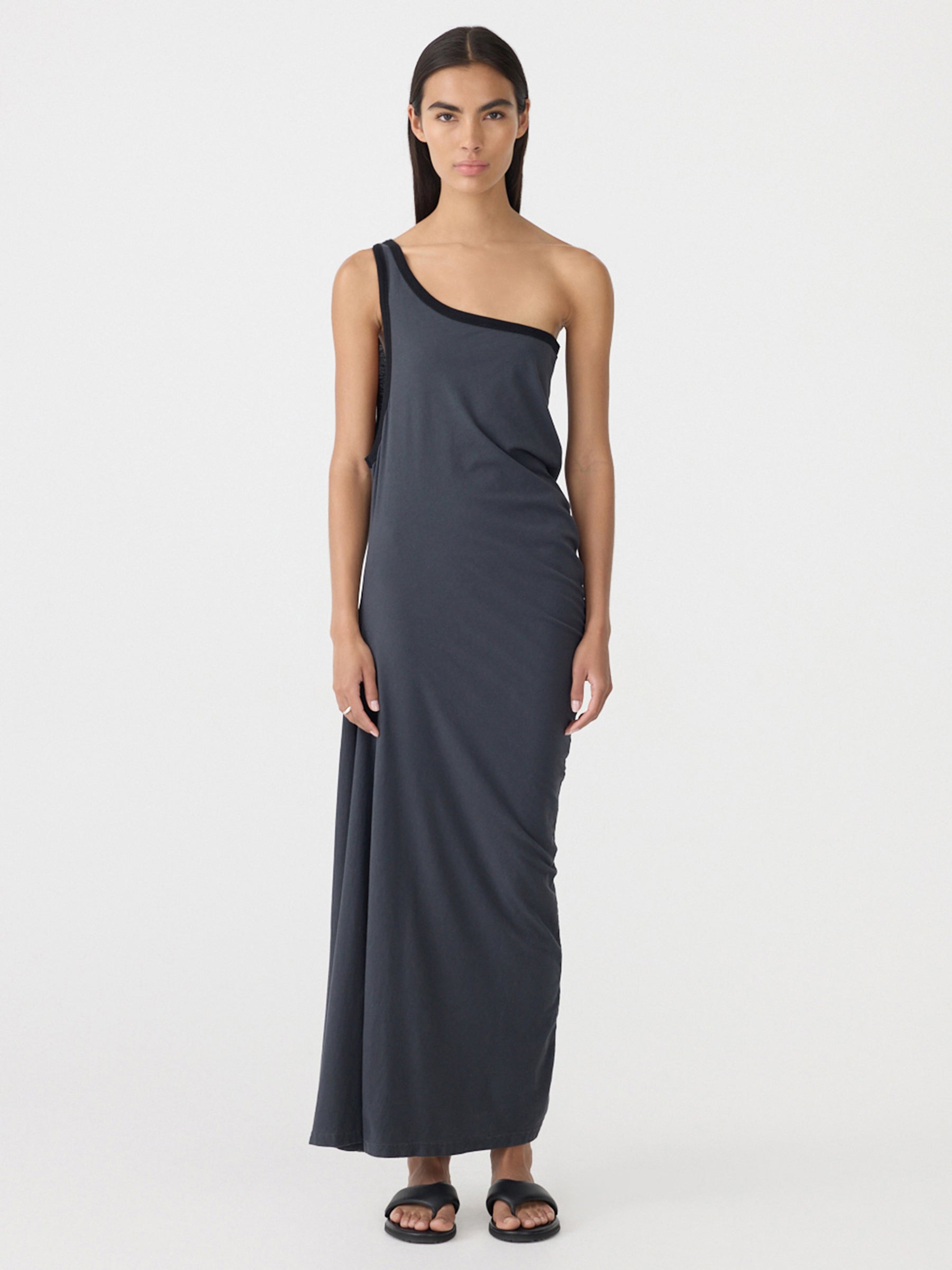 bassike one shoulder dress Bassike One-Shoulder Cutout Cotton-Jersey Midi Dress In Black - 85% Off