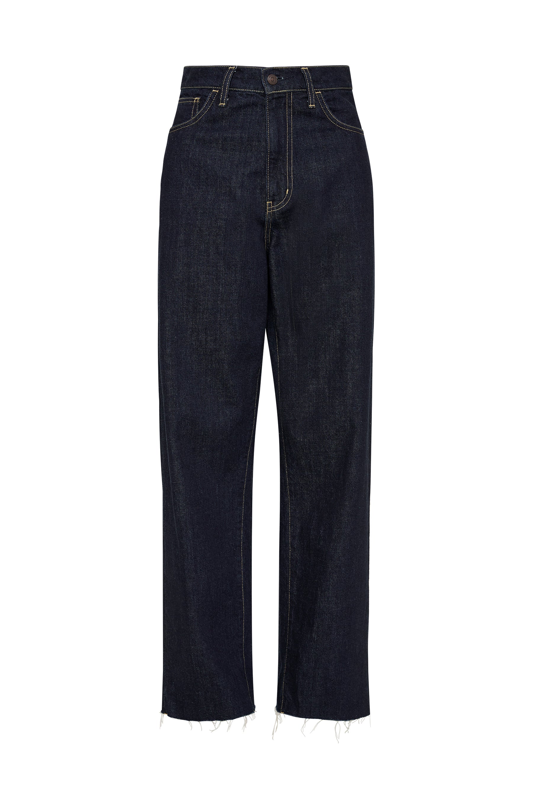 high rise straight leg jean indigo rinse wash bassike