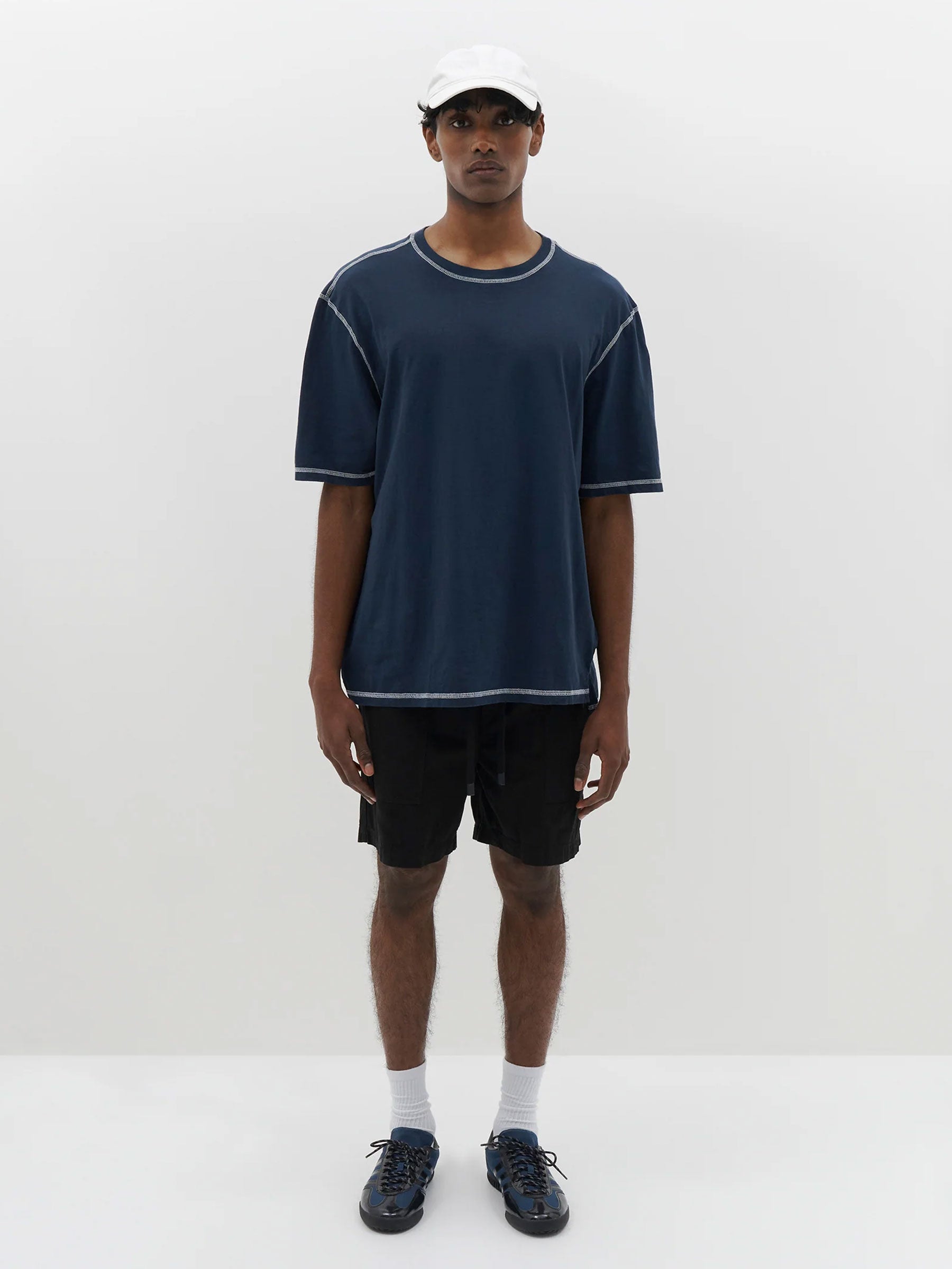 Black cotton shorts mens outlet