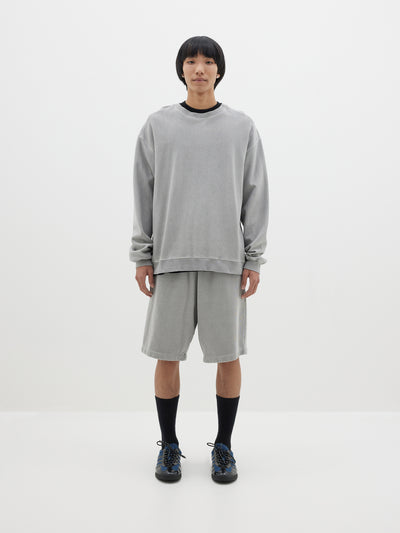 pigment dyed fleece crew sweat