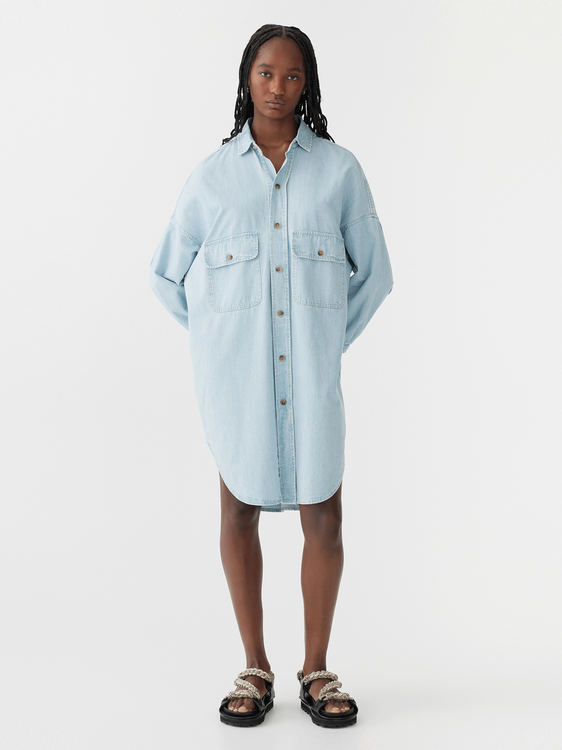 Denim oversized top shirt dress