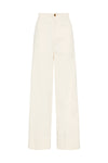 cotton twill wide leg pant