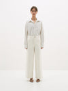 cotton twill wide leg pant