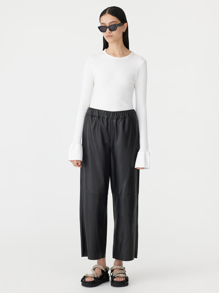 Leather Pull On Wide Leg Pant – BASSIKE