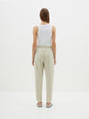 twill scalloped hem pant