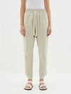 twill scalloped hem pant