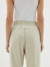 twill scalloped hem pant