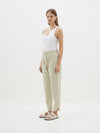 twill scalloped hem pant