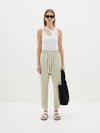 twill scalloped hem pant