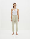 twill scalloped hem pant