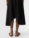 twill gusset detail skirt