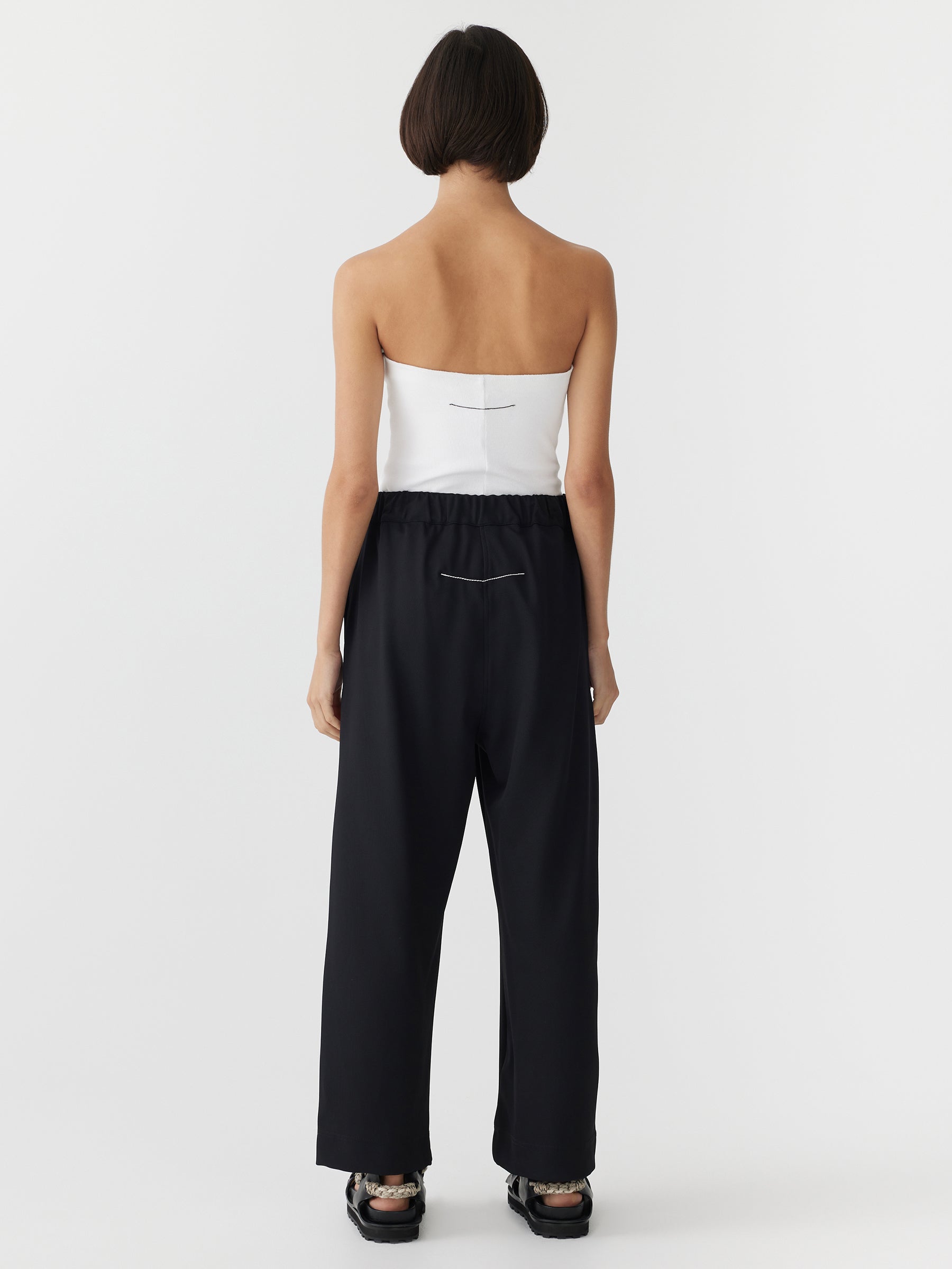 stretch twill wide leg pant