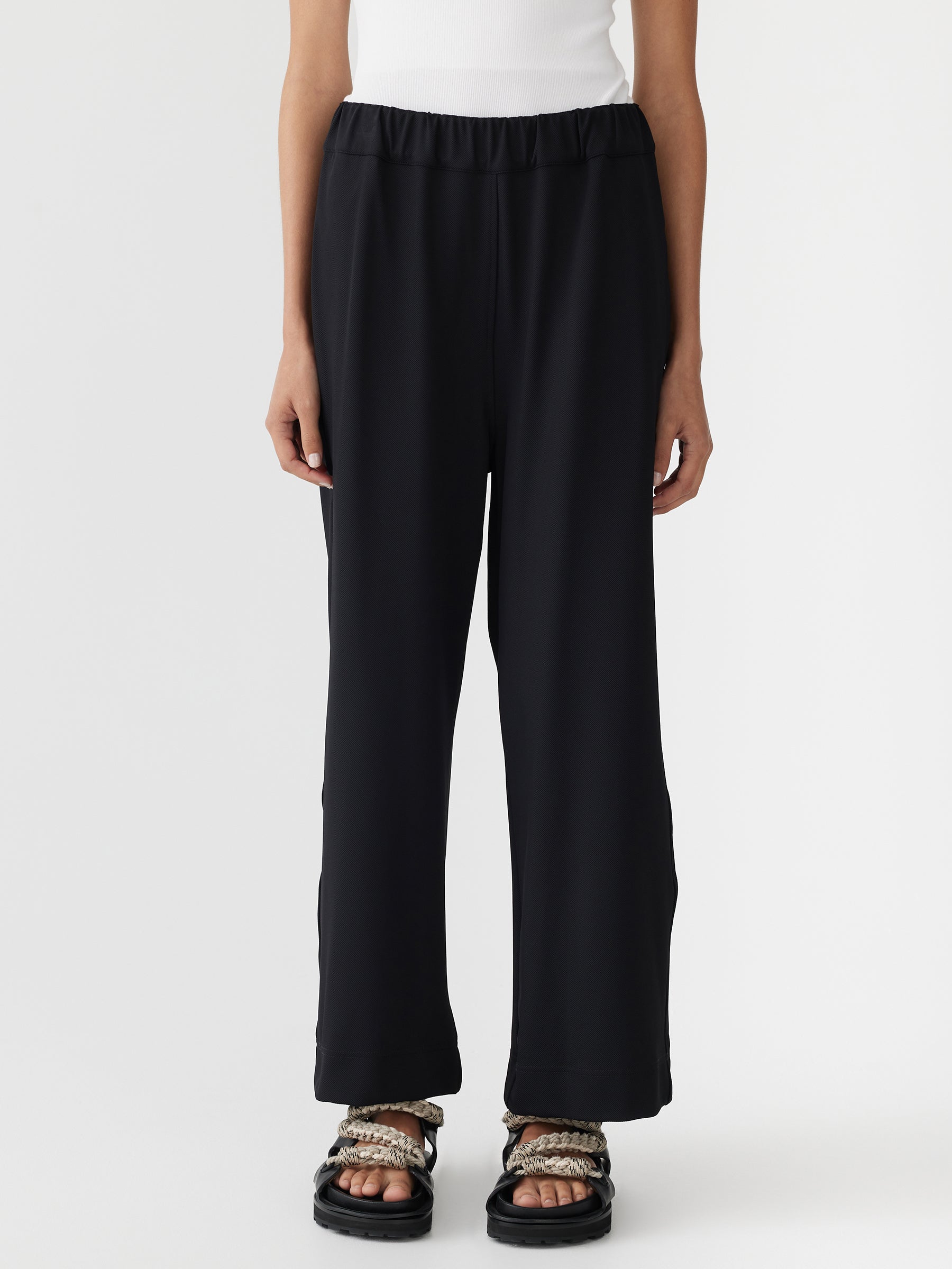 stretch twill wide leg pant