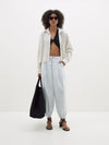 tumble washed stripe pant