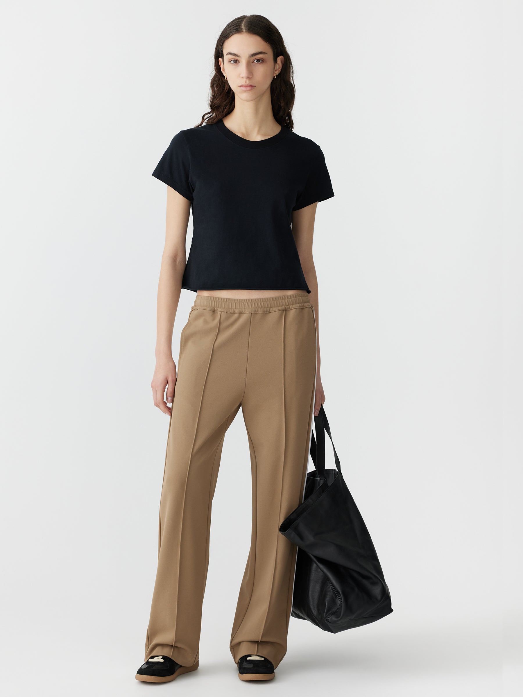 Twill Stripe Detail Pant - Tan / White