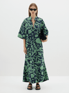 printed longerline dress