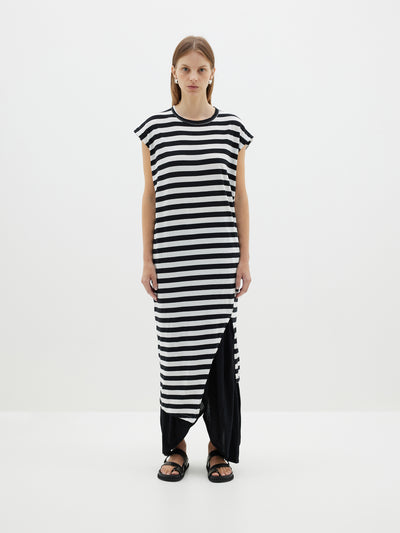 stripe split tank dress