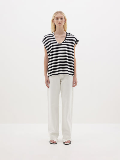 stripe scoop neck tank