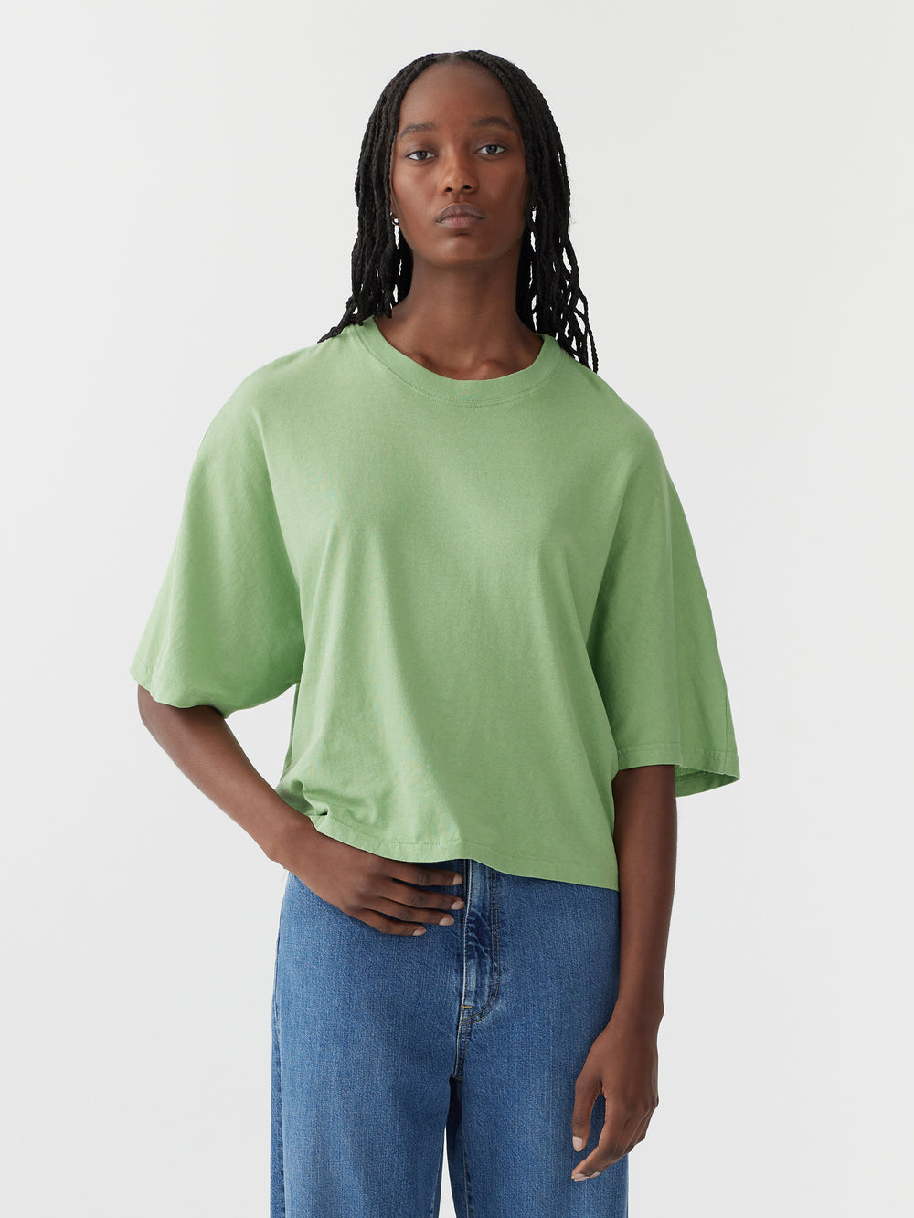 cropped boxy short sleeve t.shirt
