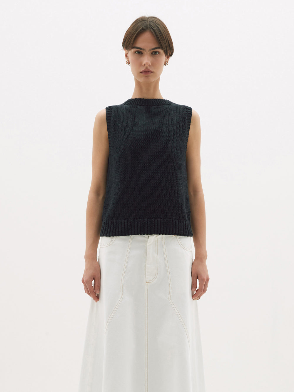 cotton linen knitted tank