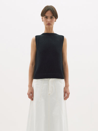 cotton linen knitted tank