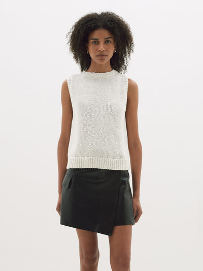 cotton linen knitted tank