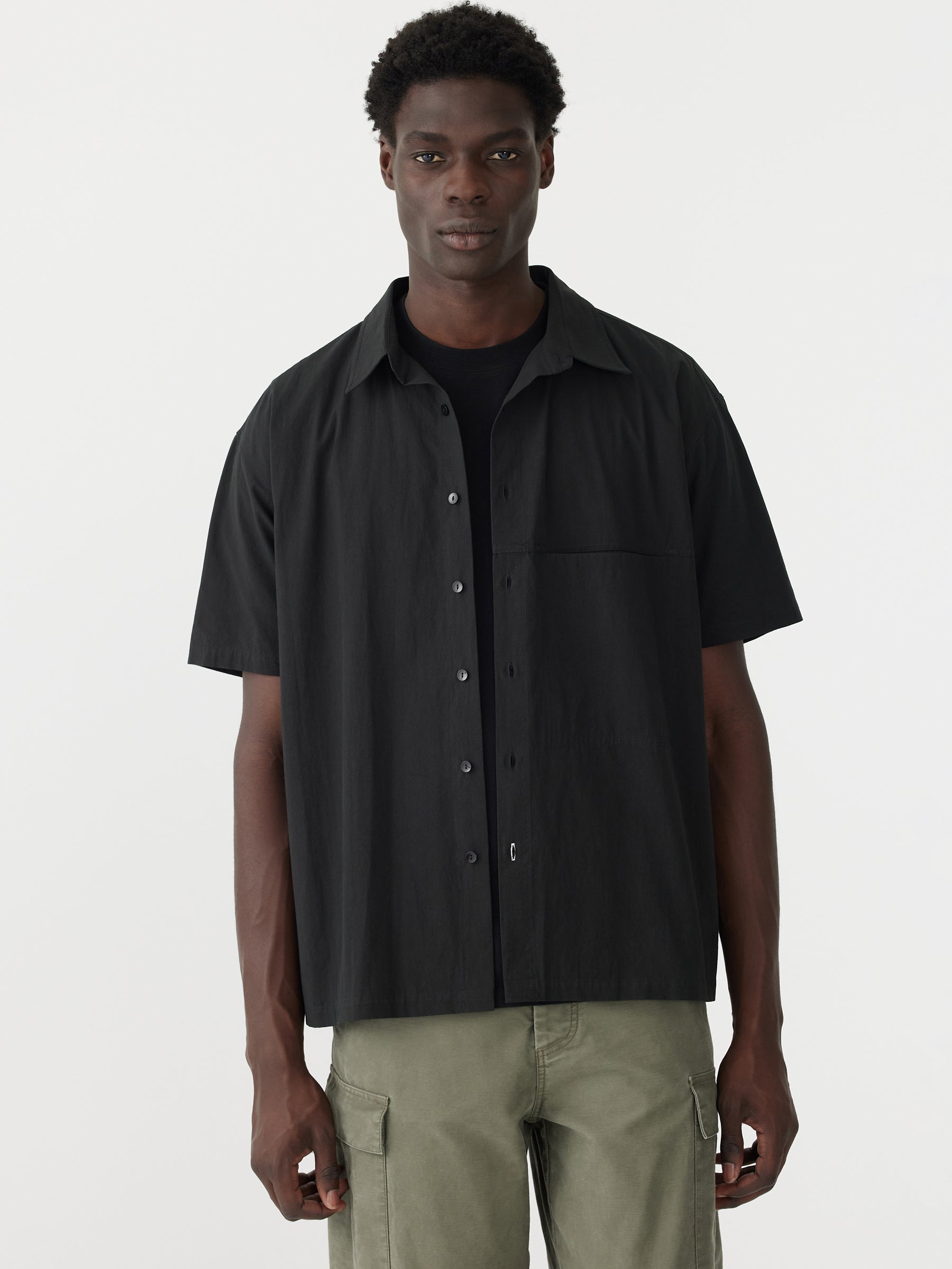 Crushed Cotton Boxy Short Sleeve Shirt – BASSIKE