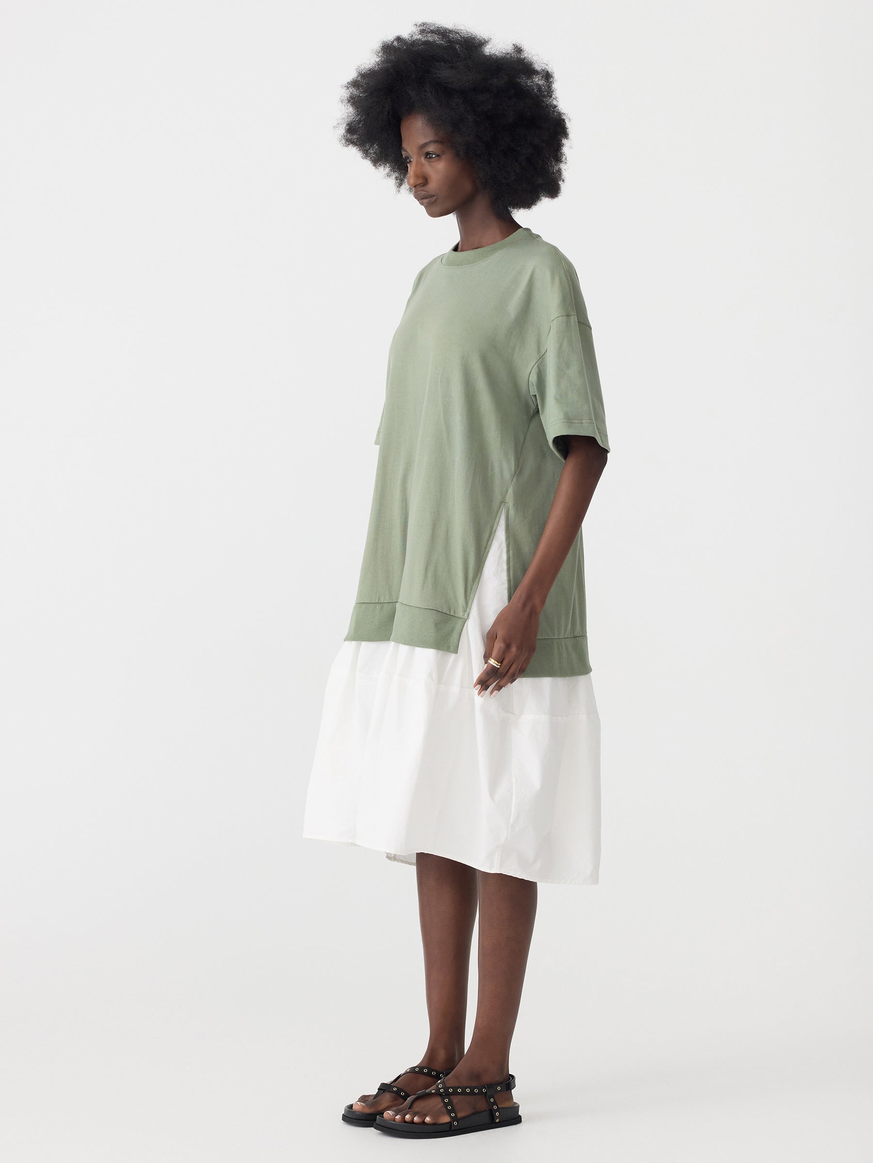 Contrast Paneled Dress