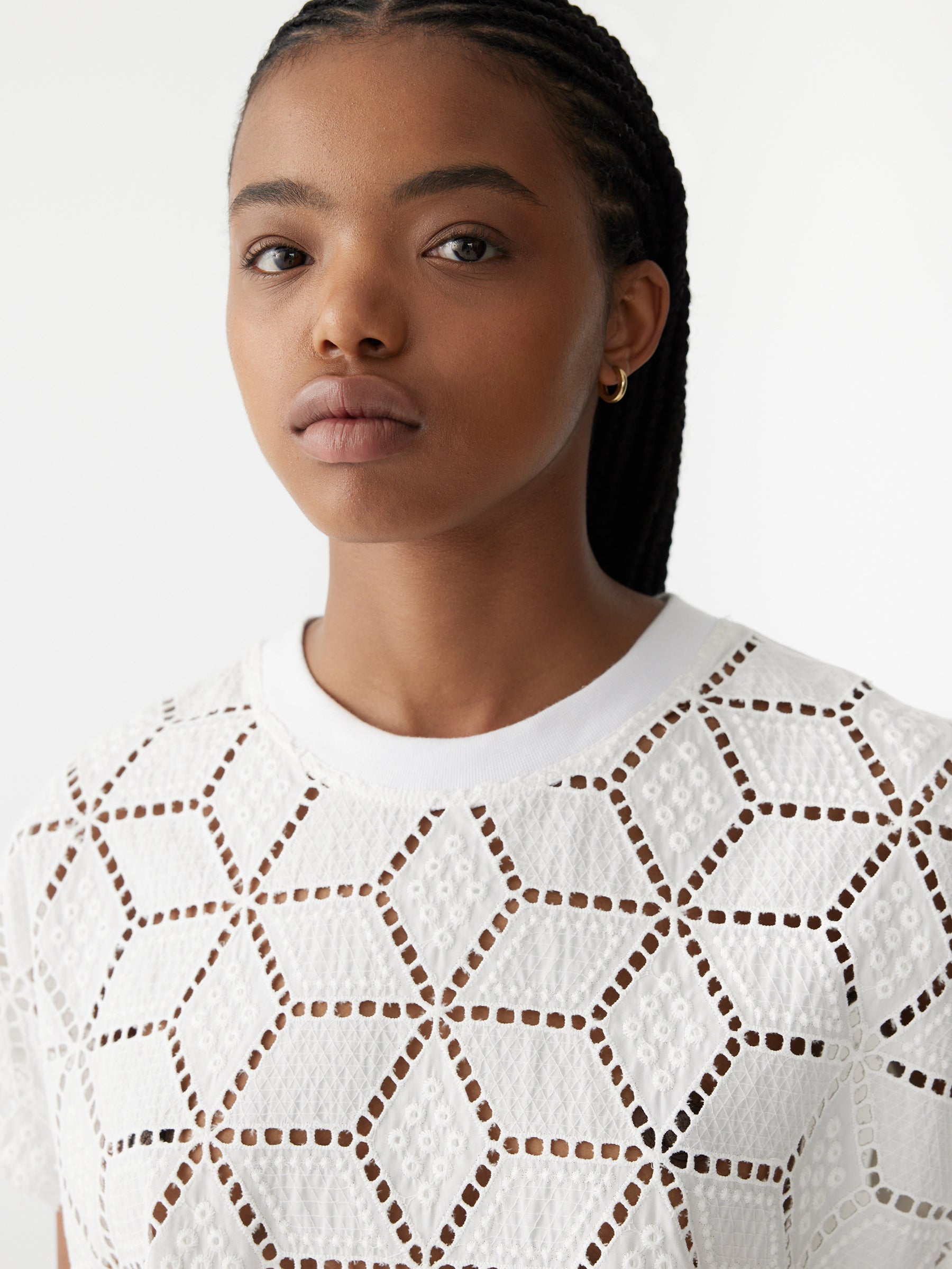Mock neck cotton tee online