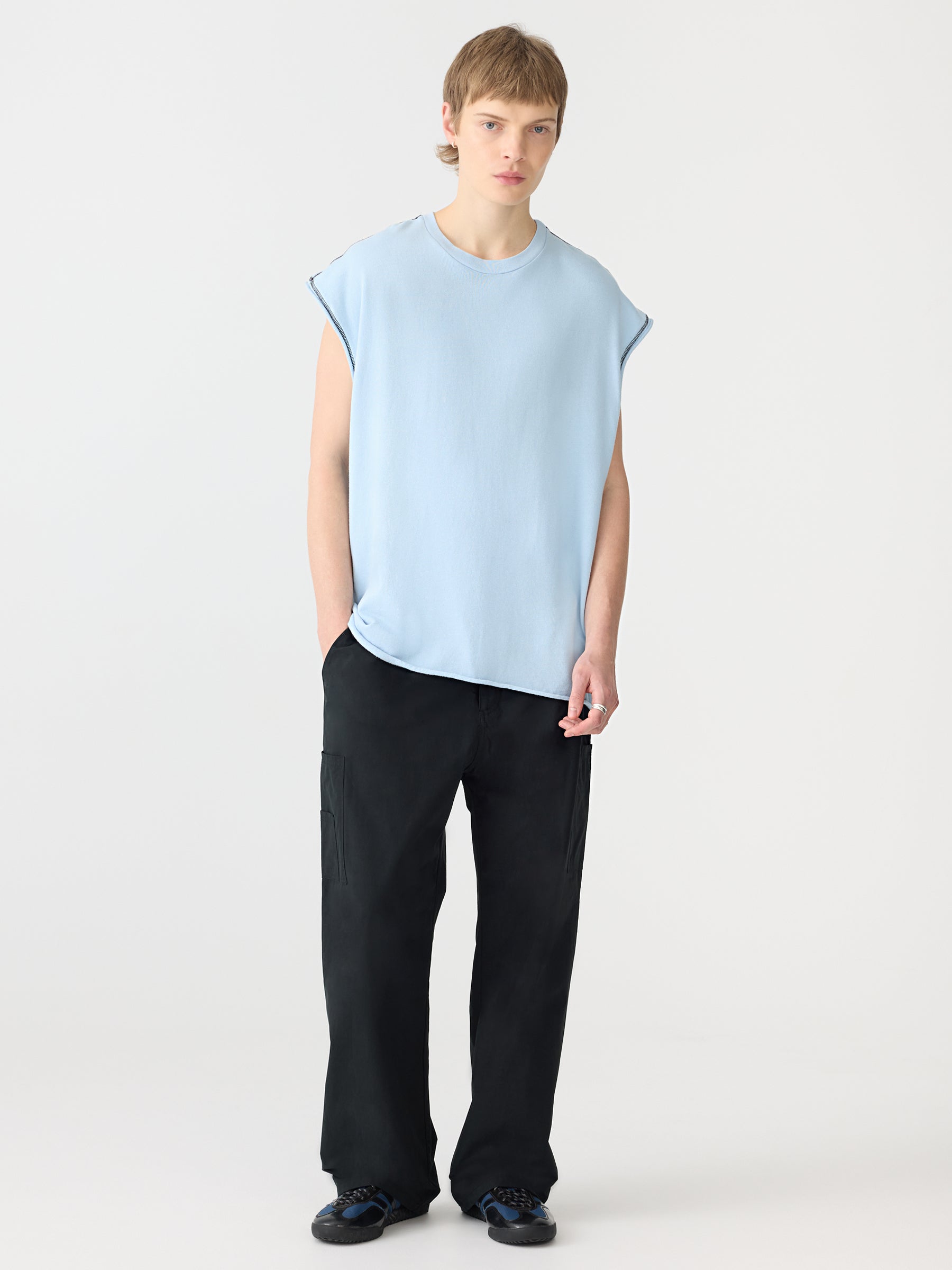 Terry Raw Sleeve Muscle Tank