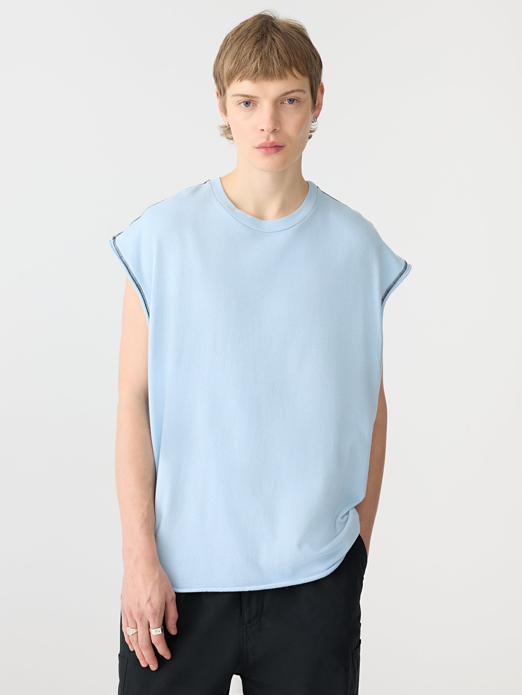 Terry Raw Sleeve Muscle Tank