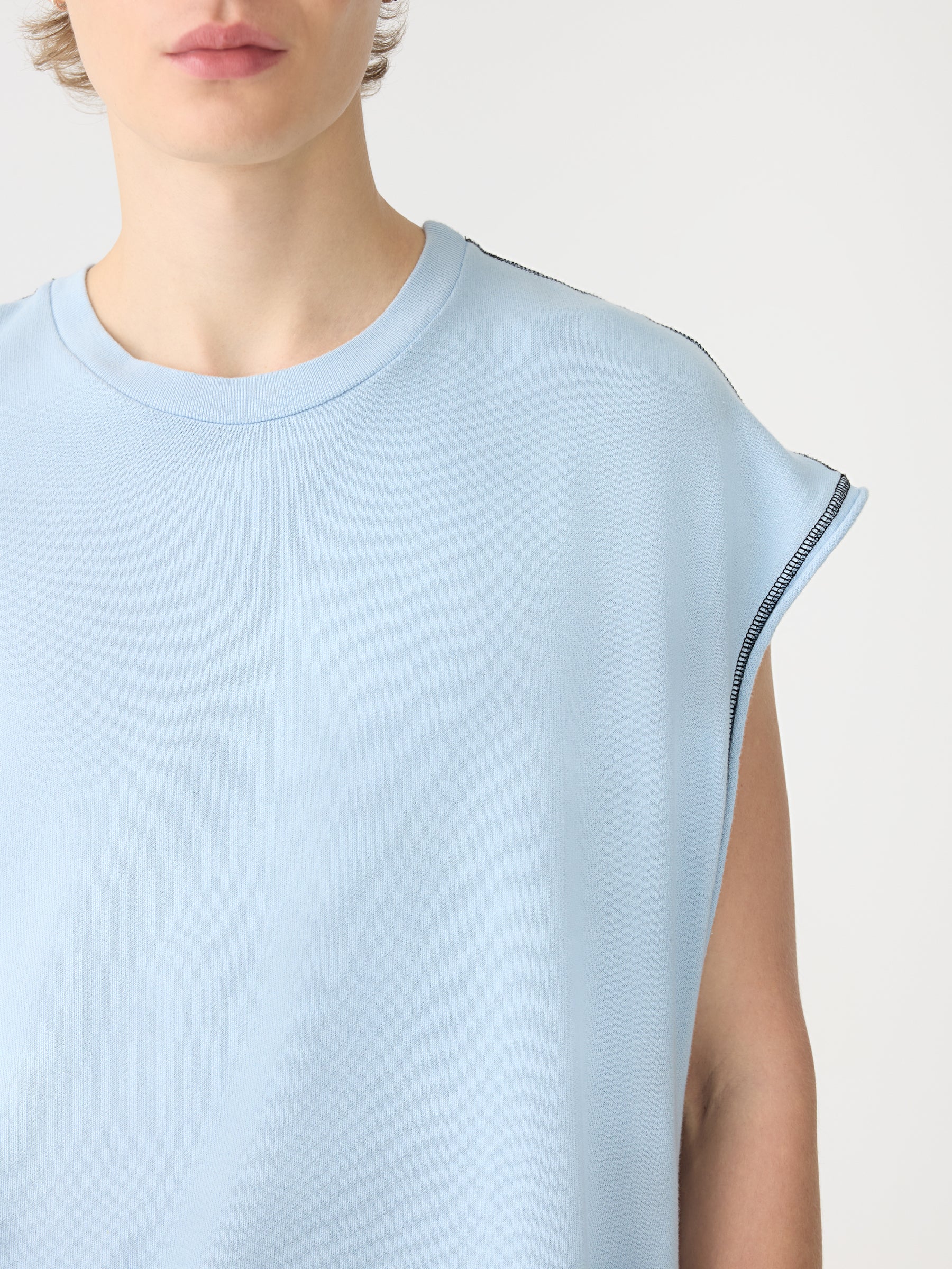 Terry Raw Sleeve Muscle Tank