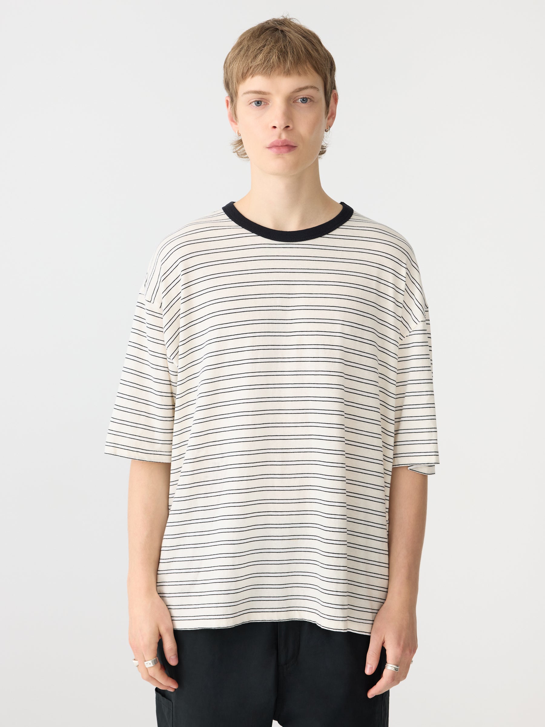 Stripe Boxy Short Sleeve T-Shirt