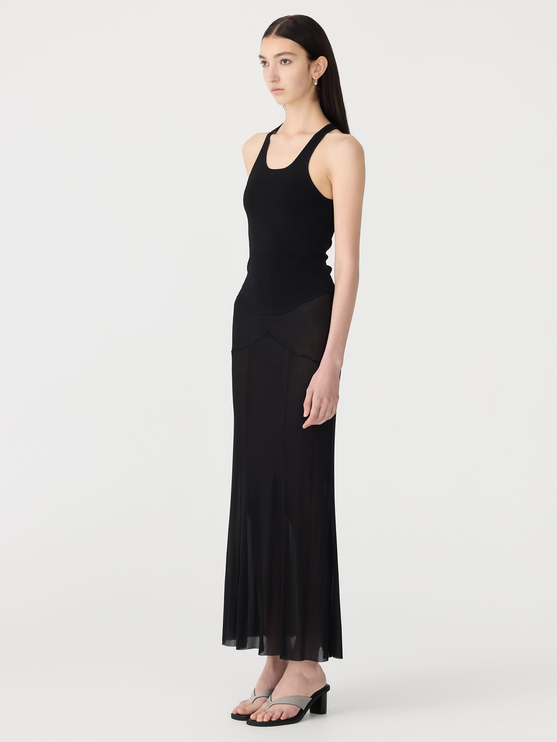 Sheer Longerline Jersey Skirt – BASSIKE