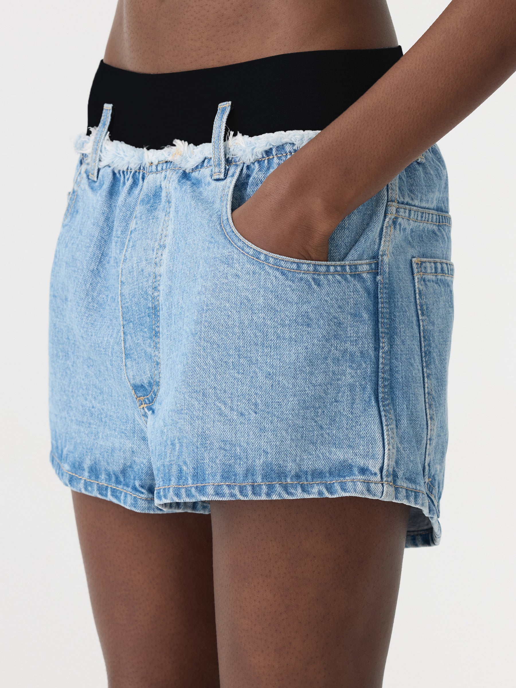 Elasticated Denim Short
