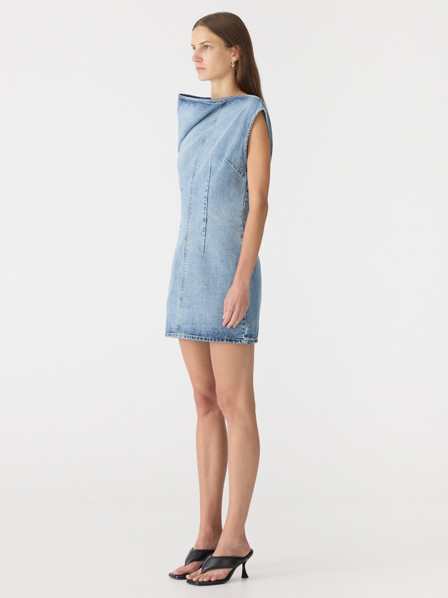 Off The Shoulder Denim Dress – BASSIKE